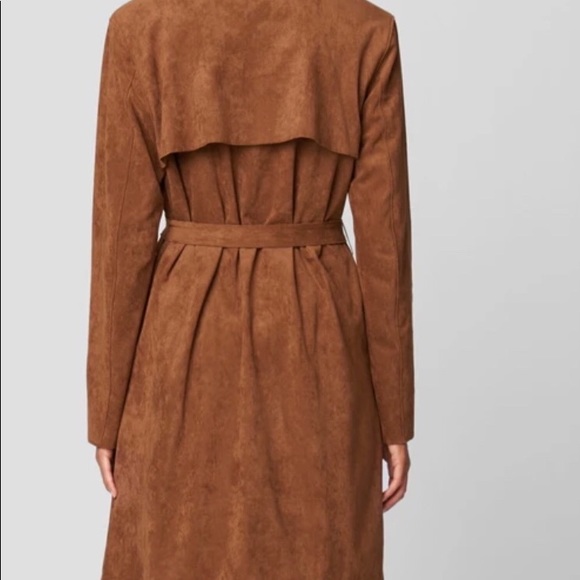 Blank NYC Coco Faux Suede Belted Trench Coat Small - Picture 5 of 14